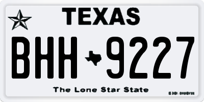 TX license plate BHH9227
