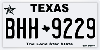 TX license plate BHH9229