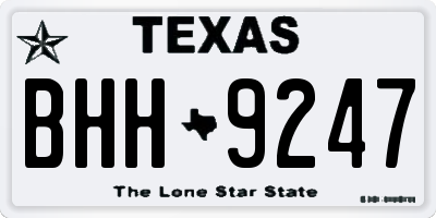 TX license plate BHH9247