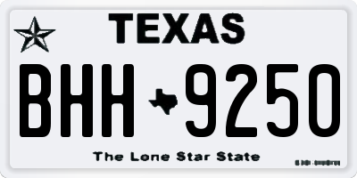 TX license plate BHH9250