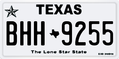 TX license plate BHH9255