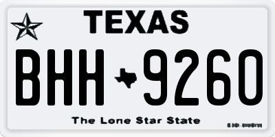 TX license plate BHH9260