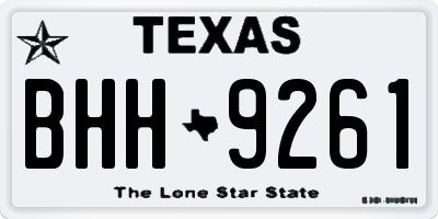 TX license plate BHH9261
