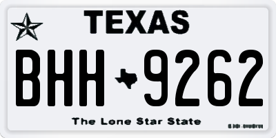 TX license plate BHH9262