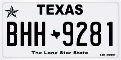 TX license plate BHH9281