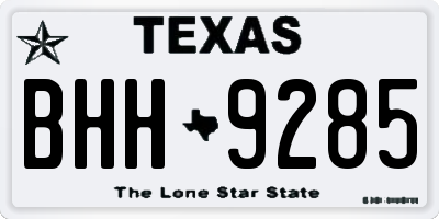 TX license plate BHH9285