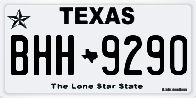 TX license plate BHH9290