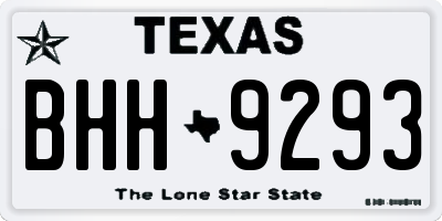 TX license plate BHH9293