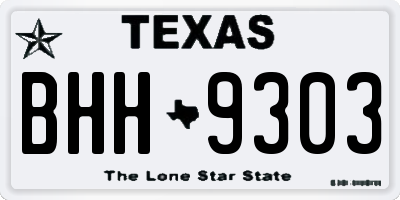 TX license plate BHH9303