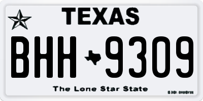 TX license plate BHH9309