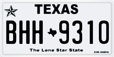 TX license plate BHH9310