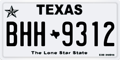 TX license plate BHH9312