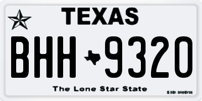 TX license plate BHH9320