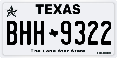 TX license plate BHH9322