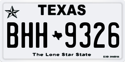 TX license plate BHH9326