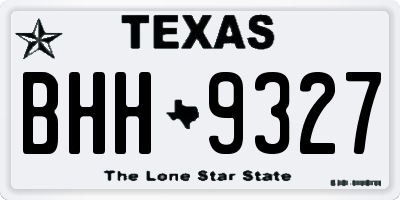 TX license plate BHH9327