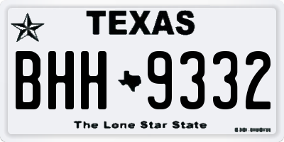 TX license plate BHH9332