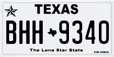 TX license plate BHH9340