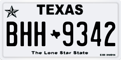 TX license plate BHH9342
