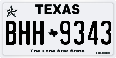 TX license plate BHH9343