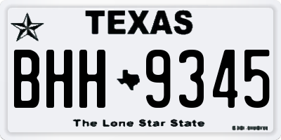 TX license plate BHH9345