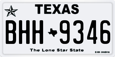 TX license plate BHH9346