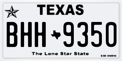 TX license plate BHH9350