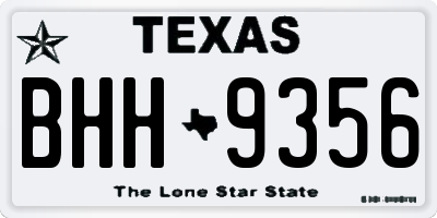 TX license plate BHH9356