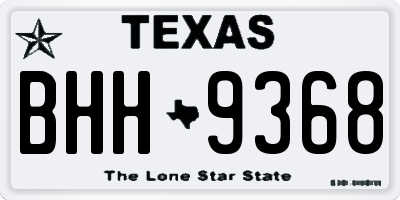 TX license plate BHH9368