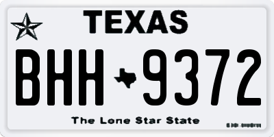 TX license plate BHH9372
