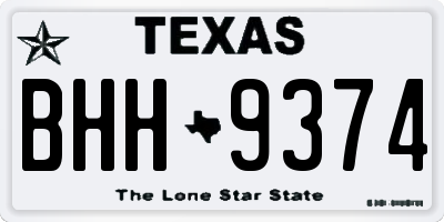 TX license plate BHH9374