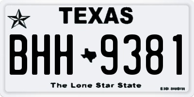 TX license plate BHH9381