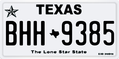 TX license plate BHH9385