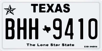 TX license plate BHH9410