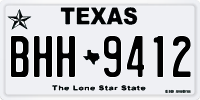 TX license plate BHH9412