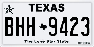 TX license plate BHH9423