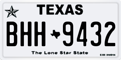 TX license plate BHH9432