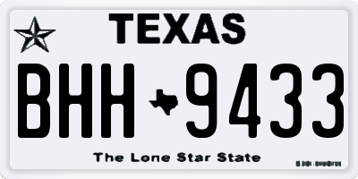 TX license plate BHH9433