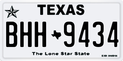TX license plate BHH9434