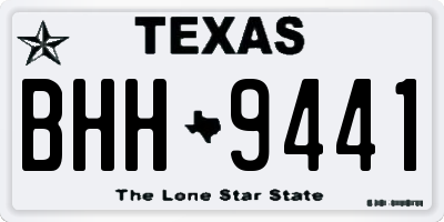 TX license plate BHH9441