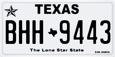 TX license plate BHH9443