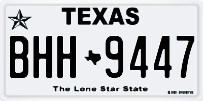 TX license plate BHH9447