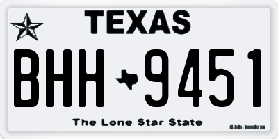 TX license plate BHH9451