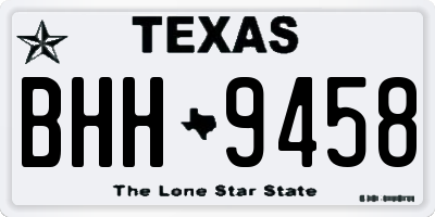 TX license plate BHH9458
