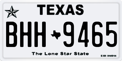 TX license plate BHH9465