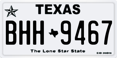 TX license plate BHH9467