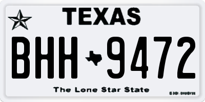 TX license plate BHH9472