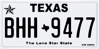 TX license plate BHH9477