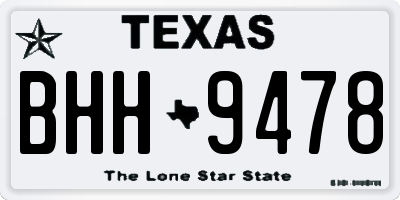TX license plate BHH9478