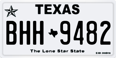 TX license plate BHH9482